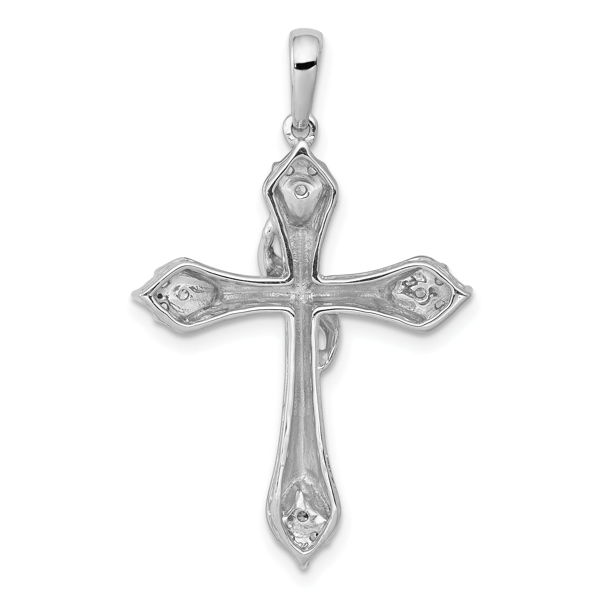 14k White Gold 1/6ct. Diamond Cross Pendant