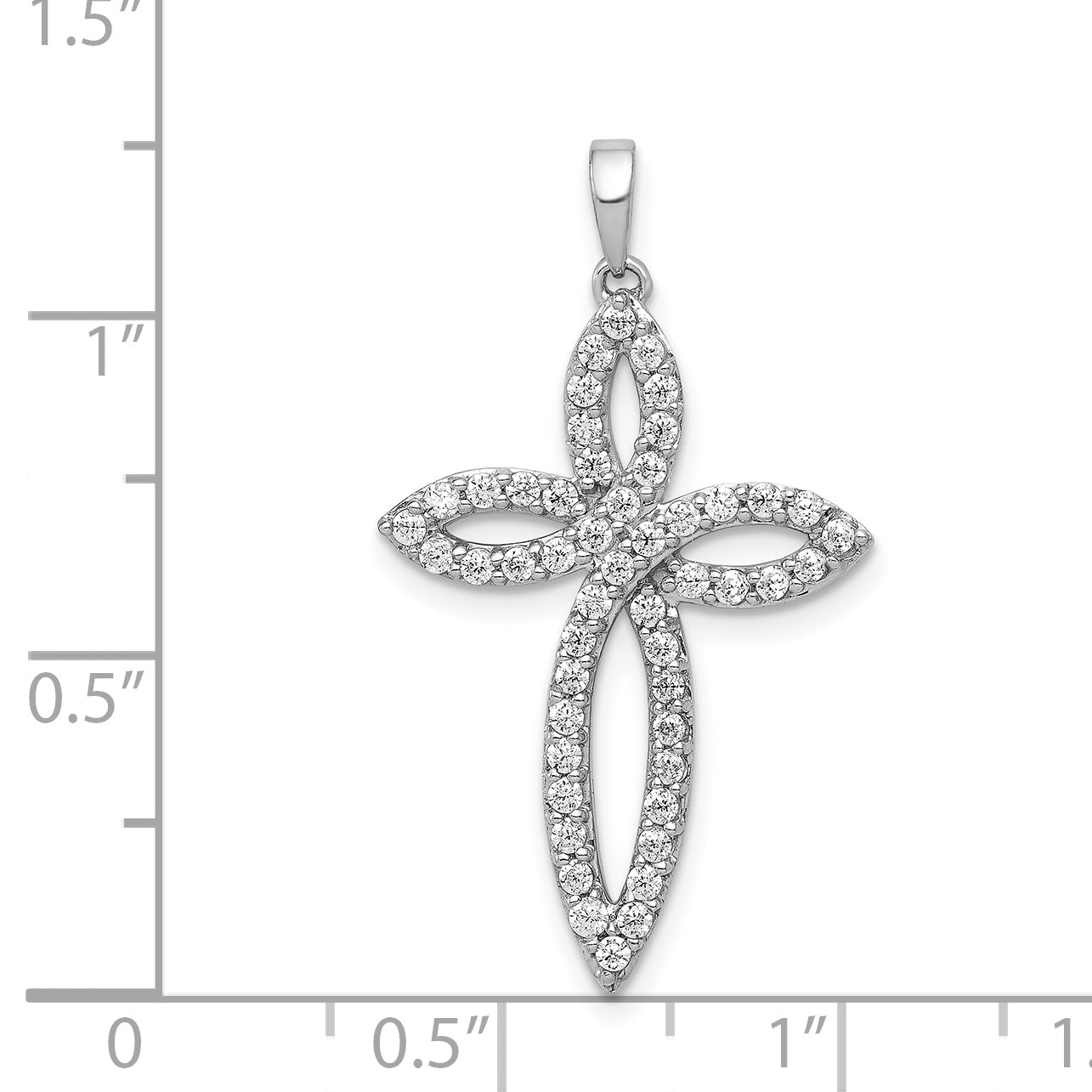 14k White Gold 1/2ct. Diamond Cross Pendant