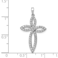 14k White Gold 1/2ct. Diamond Cross Pendant