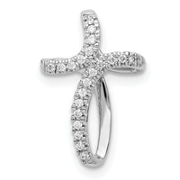 14k White Gold 1/15ct. Diamond Cross Pendant