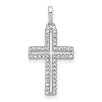 14k White Gold 1/8ct. Diamond Cross Pendant