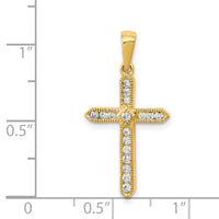 14k 1/4ct. Diamond Cross Pendant