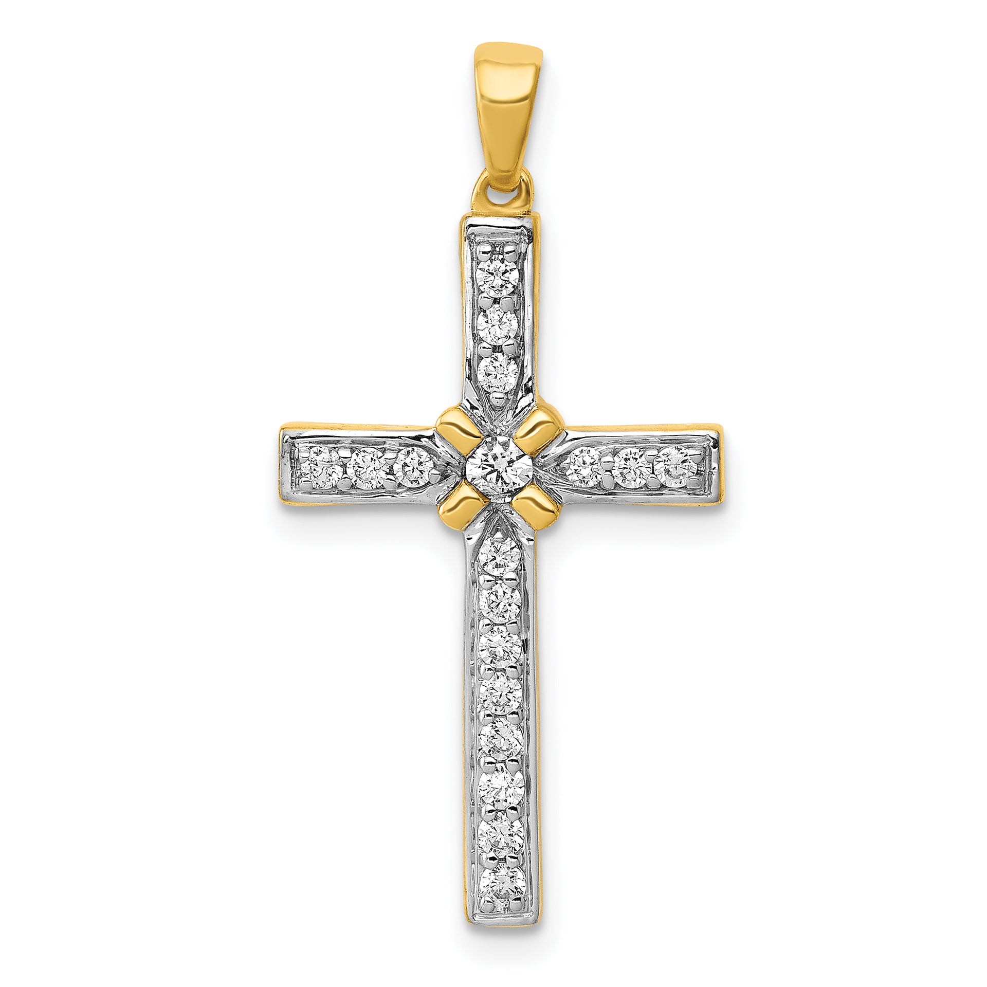 14k 1/3ct. Diamond Cross Pendant