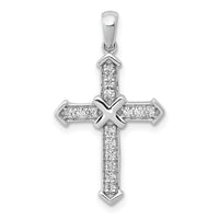 14k White Gold Passion Diamond Cross Pendant