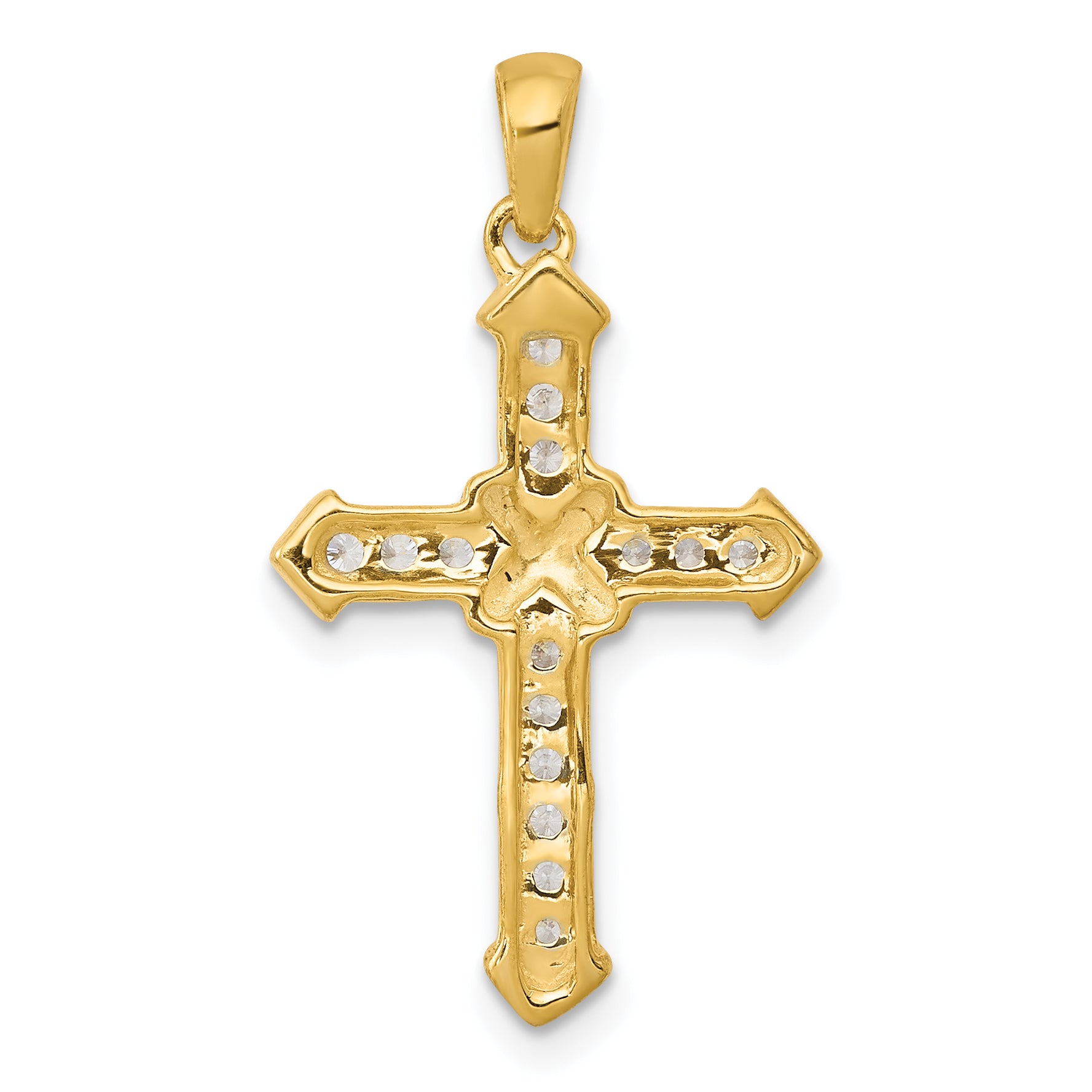 14k Passion Diamond Cross Pendant