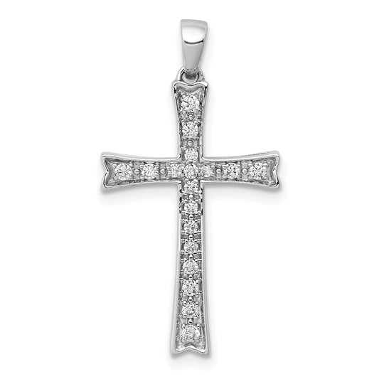 14k White Gold 1/5ct. Diamond Cross Pendant