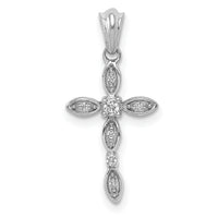 14k White Gold 1/20ct. Diamond Cross Pendant