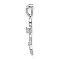 14k White Gold 1/20ct. Diamond Cross Pendant