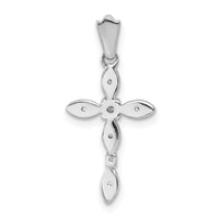 14k White Gold 1/20ct. Diamond Cross Pendant