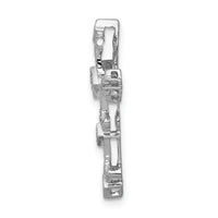 14k White Gold 1/6ct. Diamond Filigree Cross Chain Slide