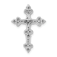 14k White Gold 1/6ct. Diamond Filigree Cross Chain Slide