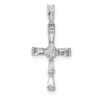 14k White Gold 1/5ct. Diamond Cross Pendant