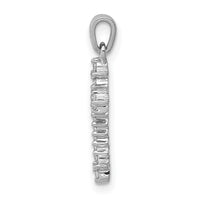 14k White Gold 1/10ct. Diamond Fleur e Lis Cross Pendant