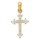 14k and Rhodium 1/5ct. Diamond Fleur de Lis Cross Pendant