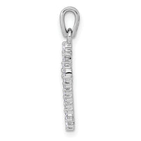 14k and Rhodium 1/5ct. Diamond Fleur de Lis Cross Pendant