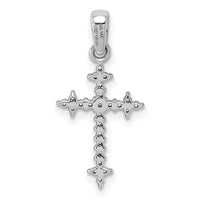 14k and Rhodium 1/5ct. Diamond Fleur de Lis Cross Pendant
