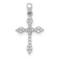 14k White Gold 1/15ct. Diamond Cross Pendant