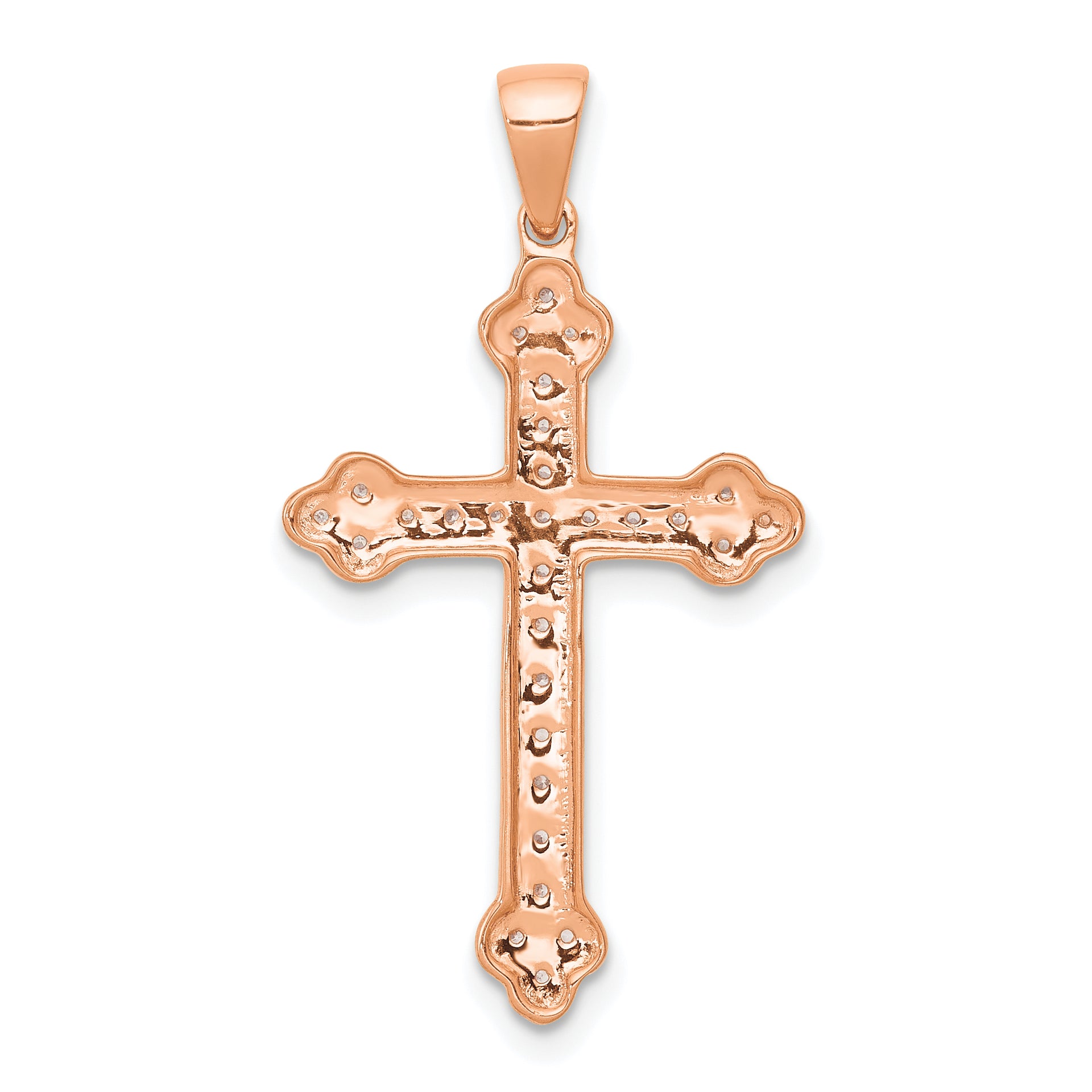 14k Rose Gold & Rhodium Diamond Cross Pendant