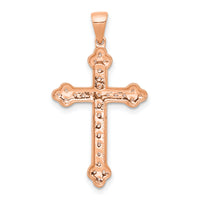 14k Rose Gold & Rhodium Diamond Cross Pendant