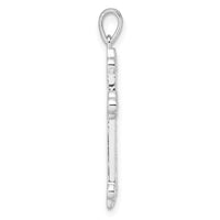 14k White Gold Diamond Cross Pendant