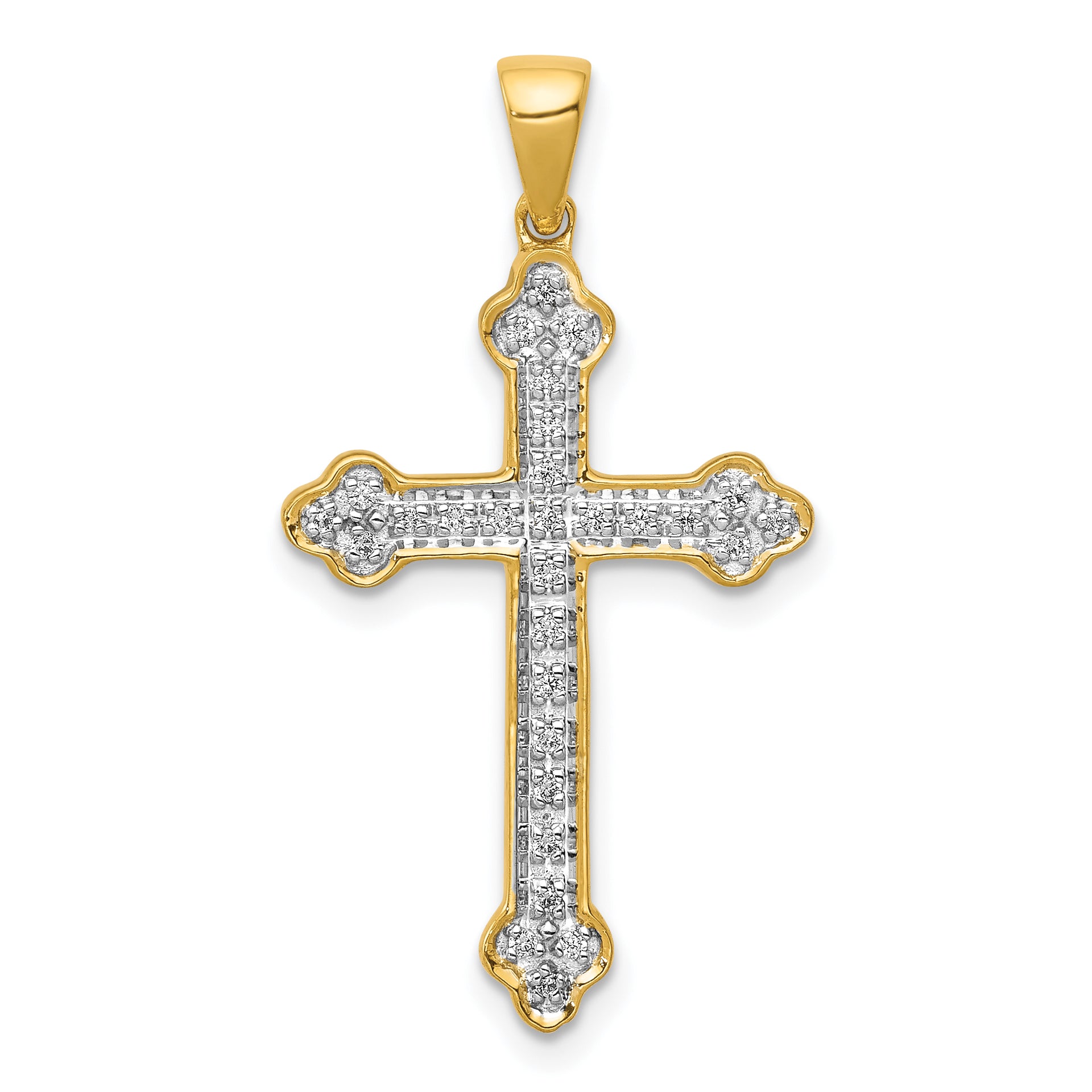 14k 1/10ct. Diamond Cross Pendant