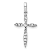 14k White Gold 1/6ct. Diamond Cross Pendant