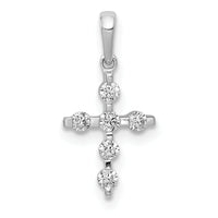 14k White Gold 1/6ct. Diamond Cross Pendant