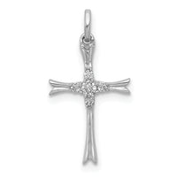 14k White Gold 1/15ct. Diamond Cross Pendant