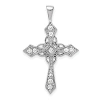 14k White Gold AA Diamond Passion Cross pendant