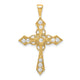 14k A Diamond Passion Cross Pendant