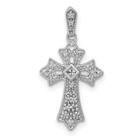 14k White Gold 1/10ct. Diamond Fancy Cross Pendant