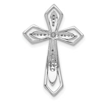 14k White Gold 1/15ct. Diamond Cross Chain Slide