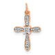 14k Rose Gold .03ct. Diamond Cross Charm