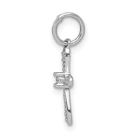 14k White Gold .03ct. Diamond Cross Charm