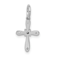 14k White Gold .03ct. Diamond Cross Charm