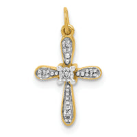 14k and Rhodium .03ct. Diamond Cross Charm