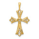 14k AA Diamond Cross w/ Heart Center Pendant
