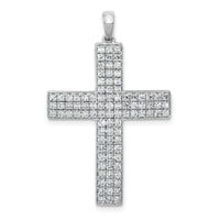 14k White Gold 1ct. Diamond Latin Cross Pendant