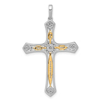 14k Two-tone 1/5ct. Diamond Cross Pendant