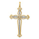 14k 1/4ct. Diamond Fancy Budded Cross Pendant