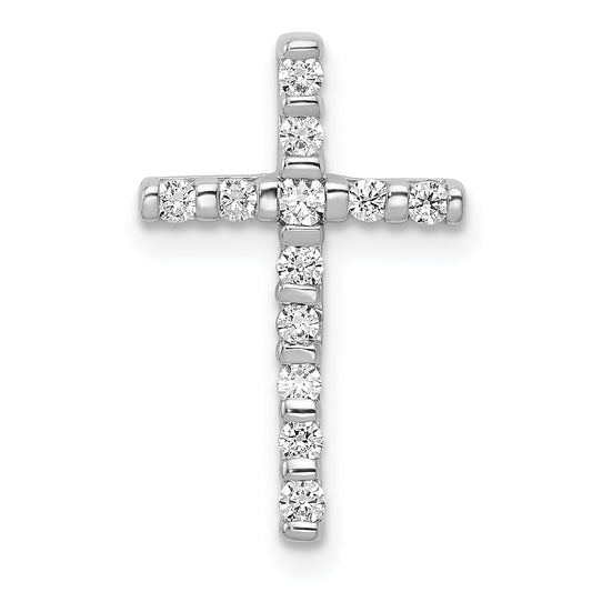 14k White Gold 1/4ct. Diamond Cross Chain Slide