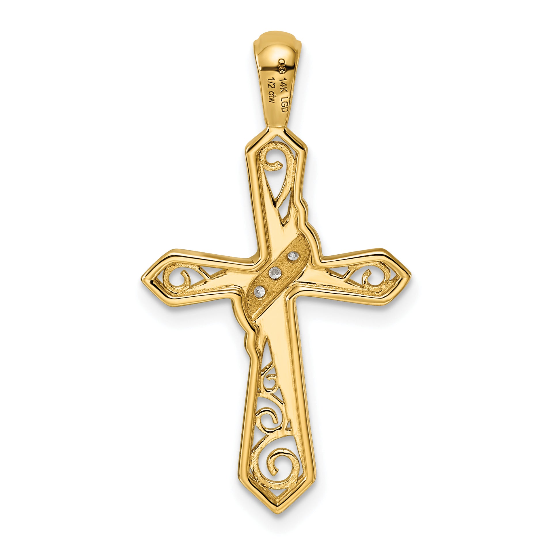 14k 1/20ct. Diamond Cross Pendant
