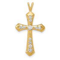 14k AA Diamond Passion Cross Pendant