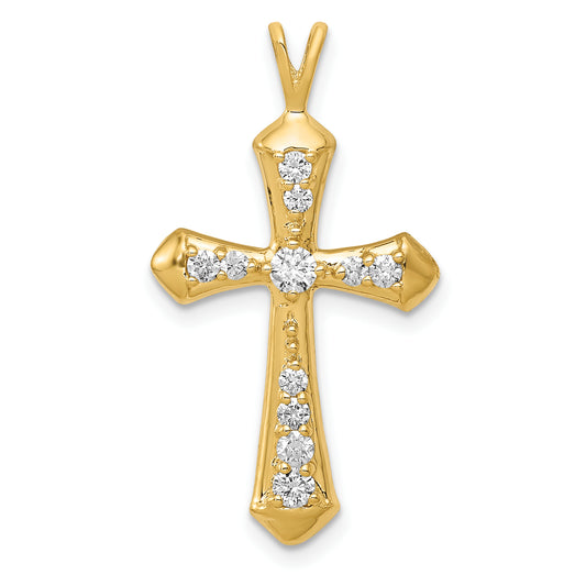 14k AA Diamond Passion Cross Pendant