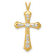 14k AA Diamond Passion Cross Pendant