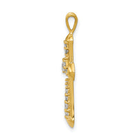 14k AA Diamond Passion Cross Pendant