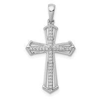 14k White Gold 1/8ct. Diamond Passion Cross Pendant