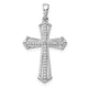 14k White Gold 1/8ct. Diamond Passion Cross Pendant