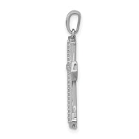 14k White Gold 1/8ct. Diamond Passion Cross Pendant