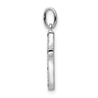 14k White Gold 1/15ct. Diamond and Sapphire Cross Pendant